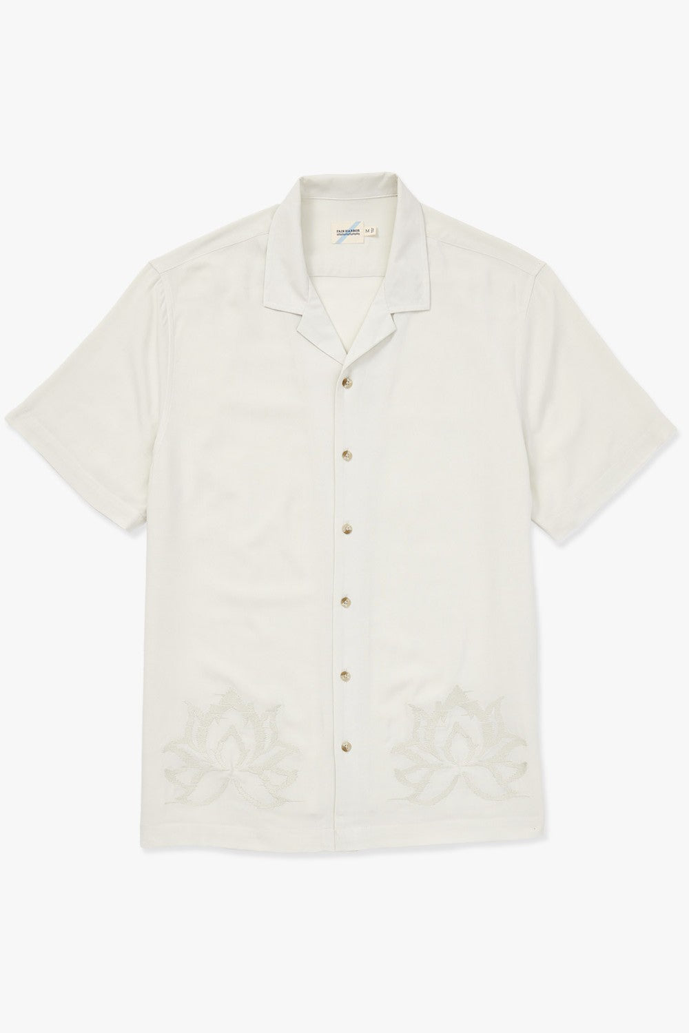 Fair Harbor The Marina Camp Shirt- White Lotus