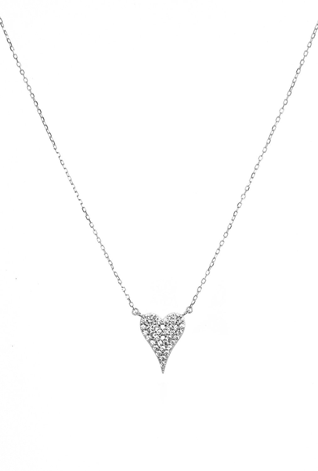 MARLYN SCHIFF Pave Heart Necklace