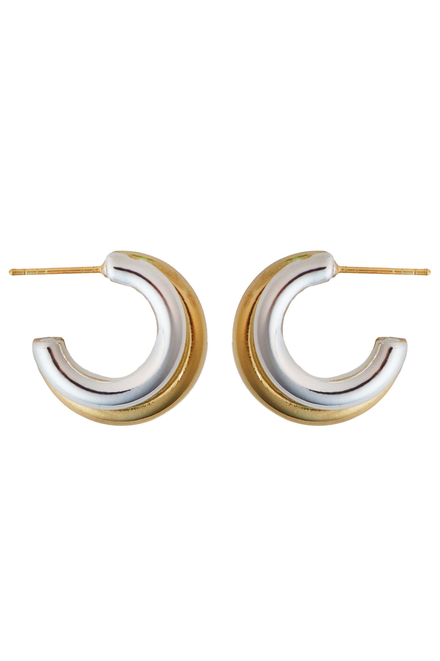 SOUTH MOON UNDER Mix Two-Tone Classic Hoop Earrings