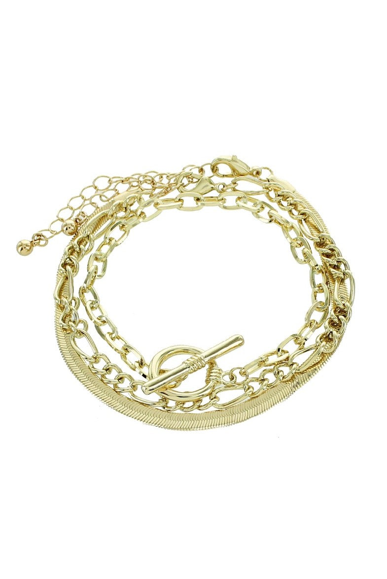  SOUTH MOON UNDER Gold Metal Toggle Bracelet