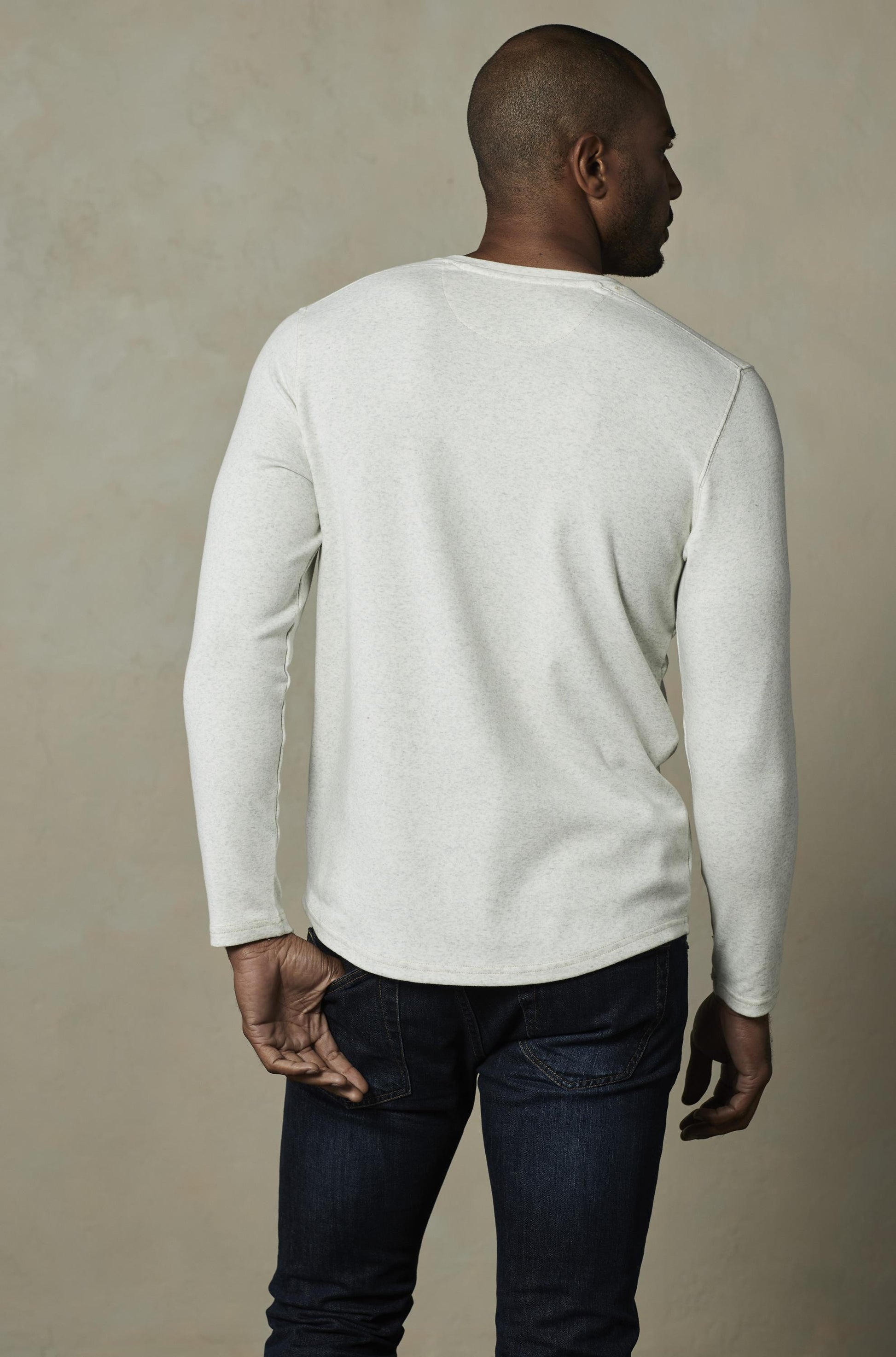  THE NORMAL BRAND Puremeso Two Button Henley In Stone