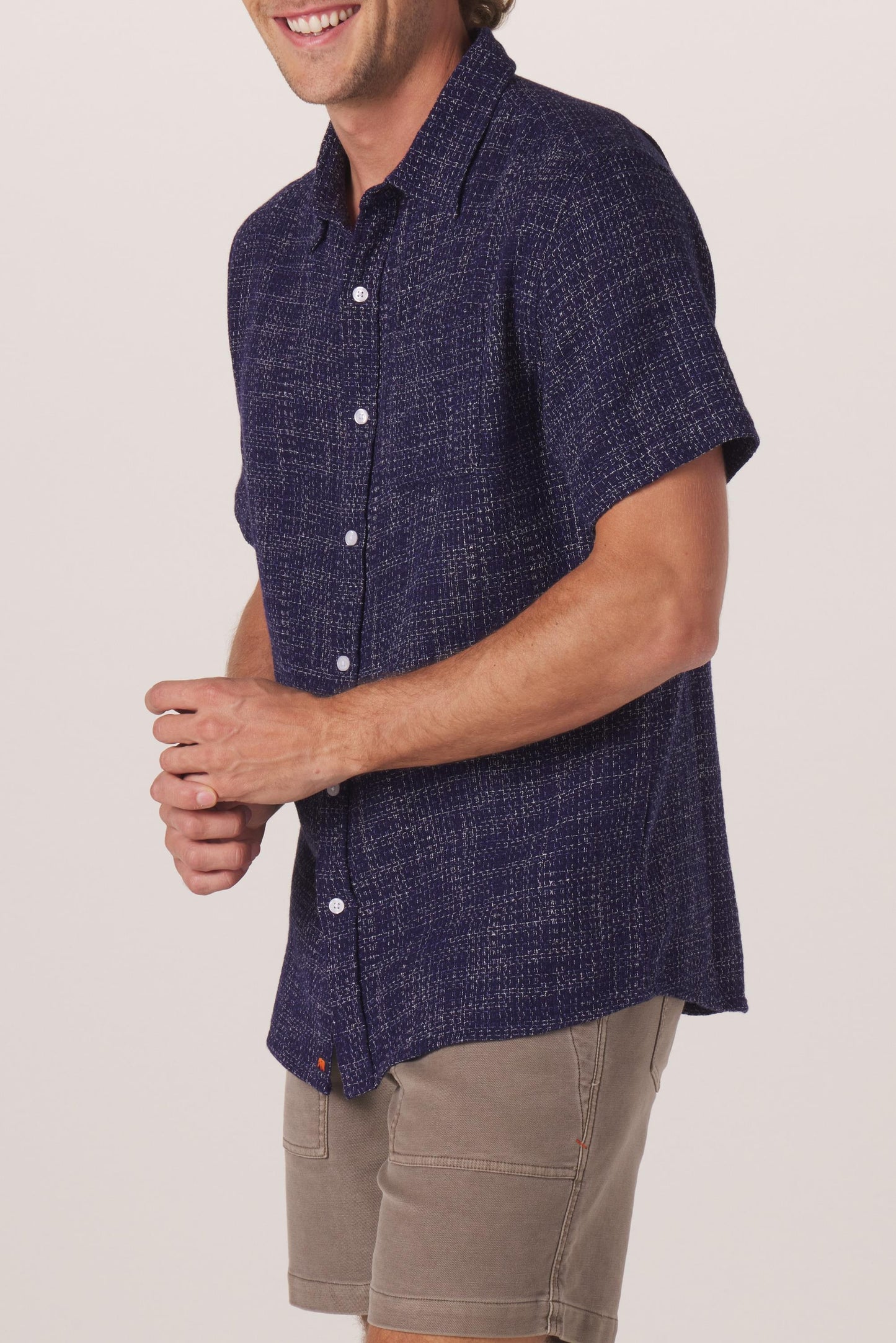  THE NORMAL BRAND Fresh Water Button Up Navy Pattern