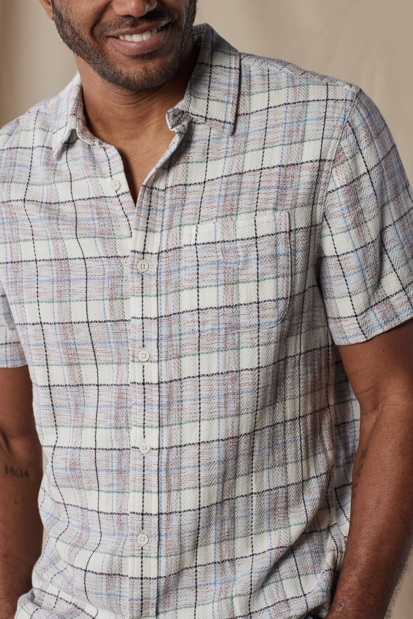  THE NORMAL BRAND Fresh Water Button Up Navy Pattern