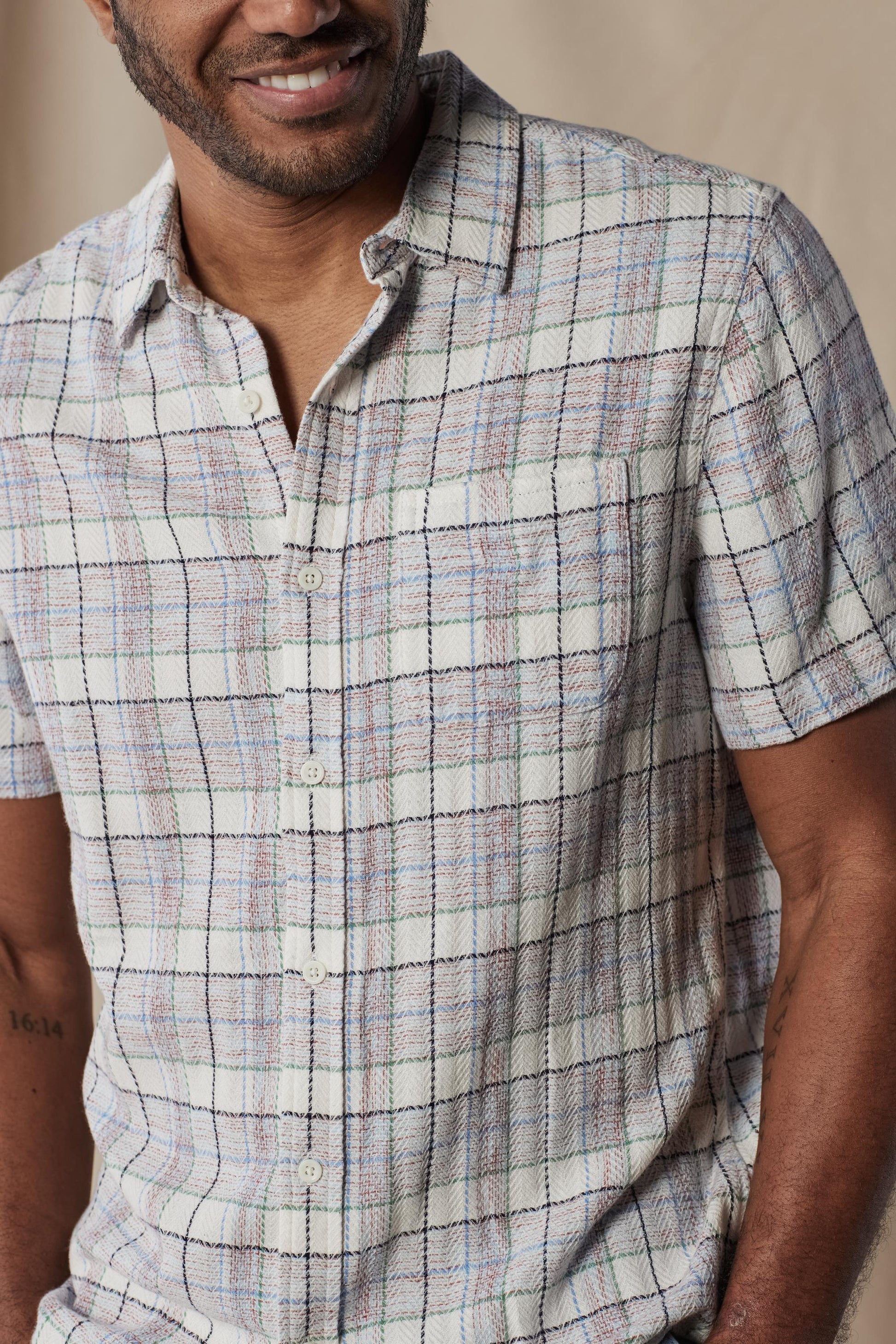  THE NORMAL BRAND Fresh Water Button Up Navy Pattern