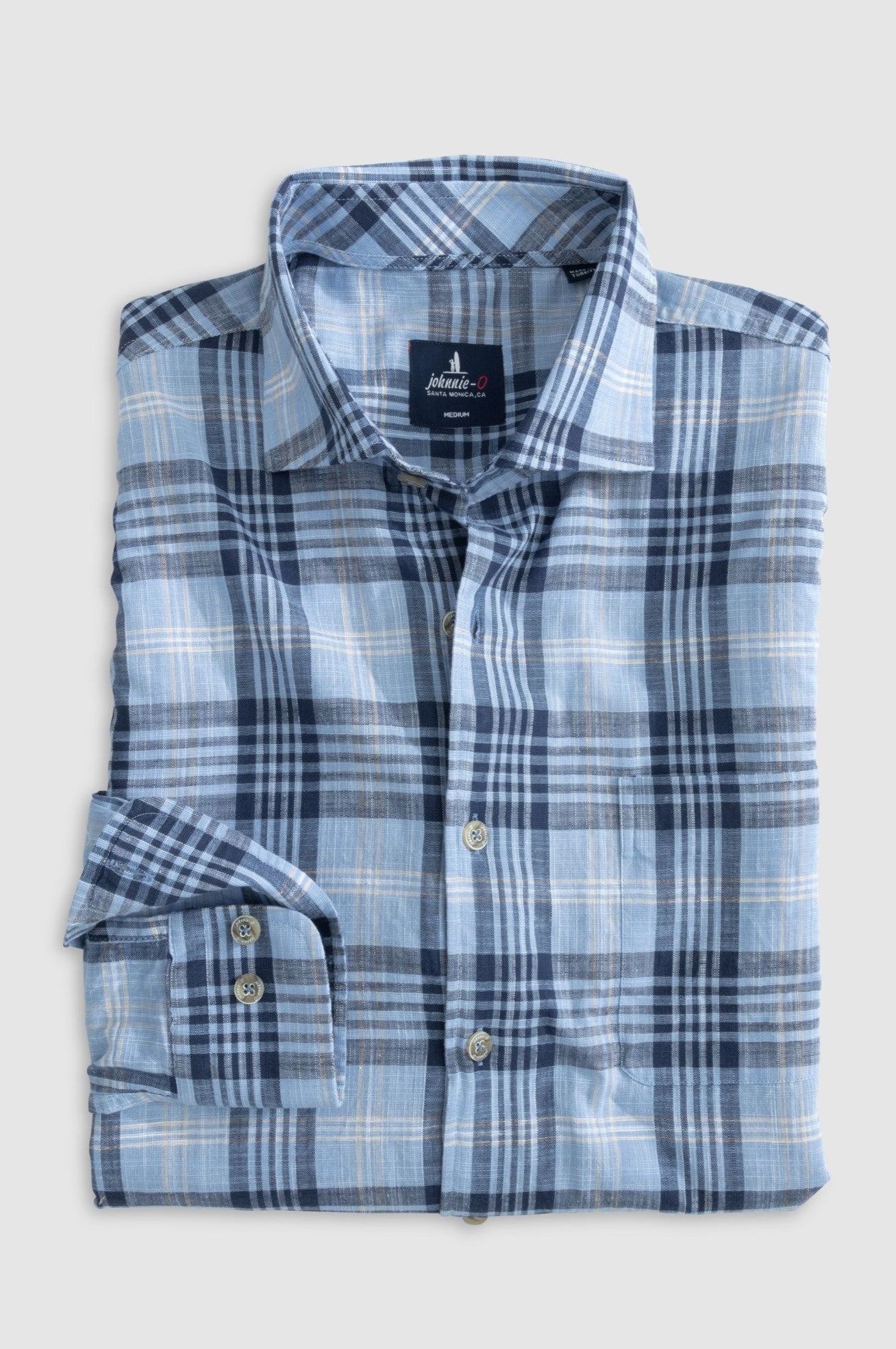  JOHNNIE O Micke French Placket Plaid Woven