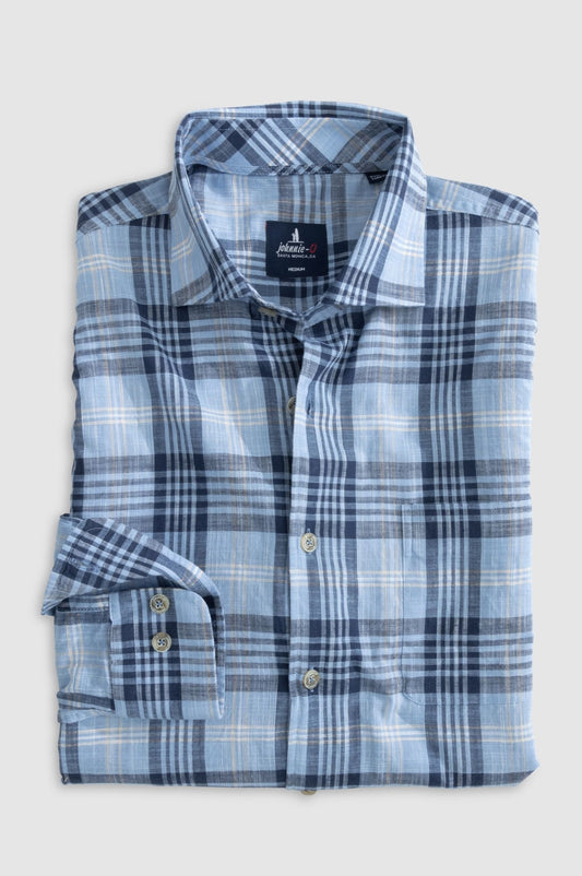  JOHNNIE O Micke French Placket Plaid Woven