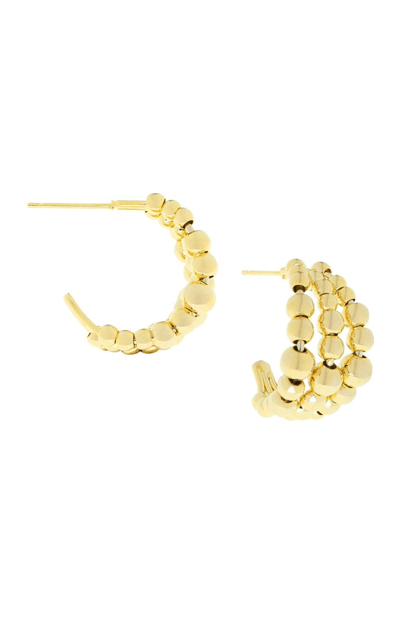  MARLYN SCHIFF Beaded Triple Hoop - Gold