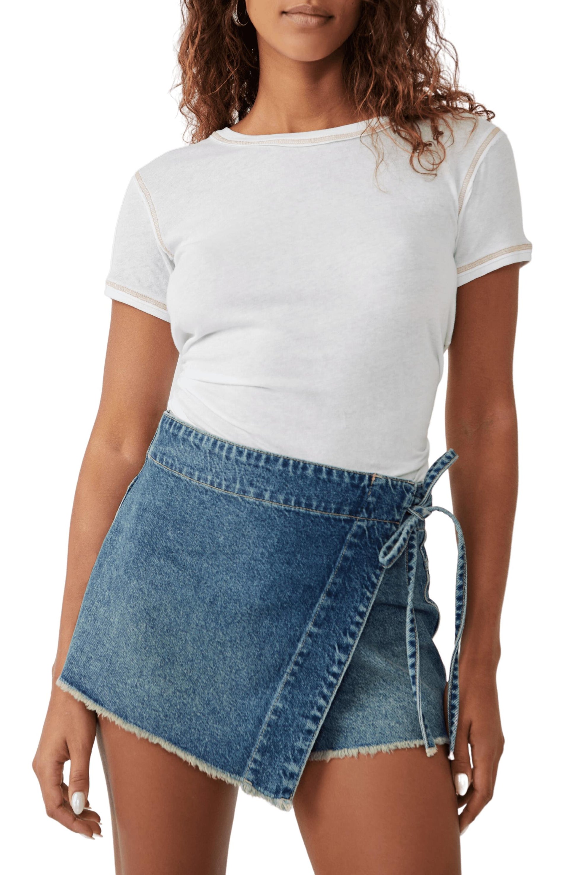  FREE PEOPLE Emmy Denim Skort