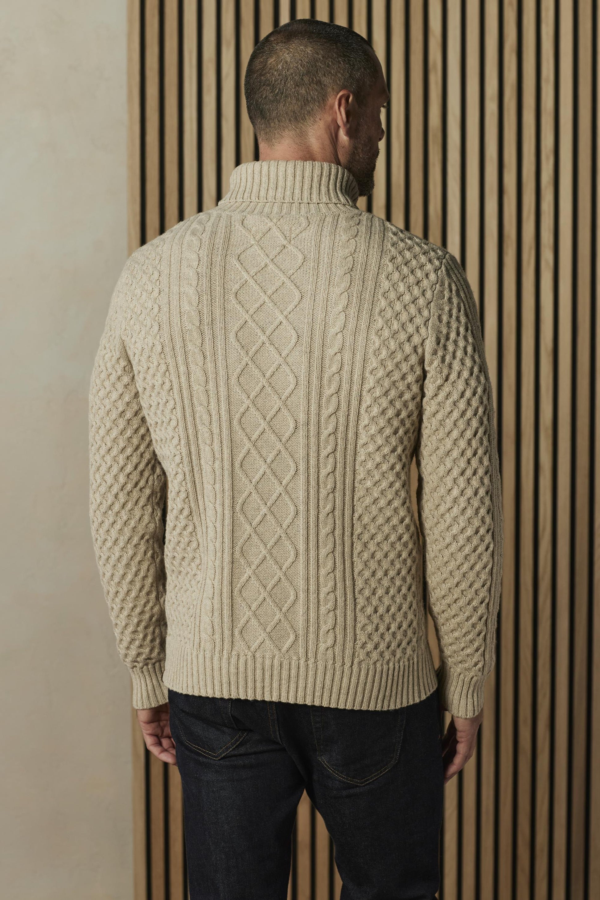  THE NORMAL BRAND Cable Knit Rollneck Sweater