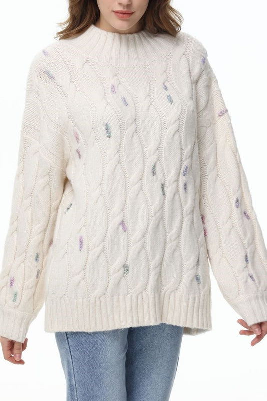  525 Abagail Oversized Embroidered Sweater