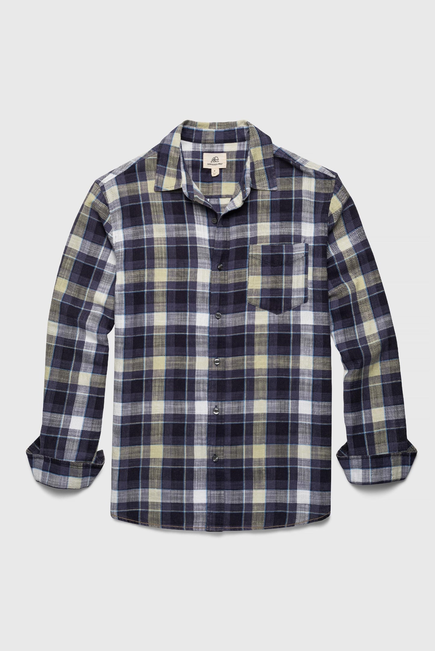  SURFSIDE SUPPLY COMP Brian Washed Twill Cotton Plaid Shirt