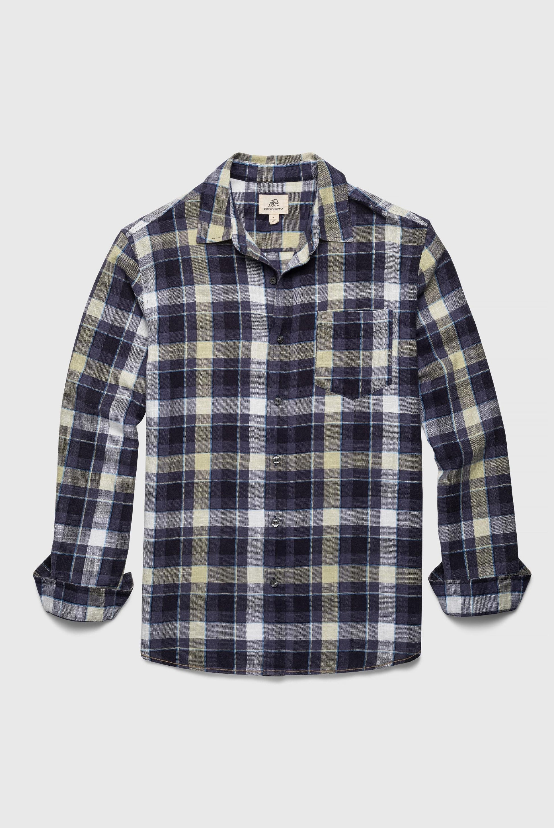  SURFSIDE SUPPLY COMP Brian Washed Twill Cotton Plaid Shirt