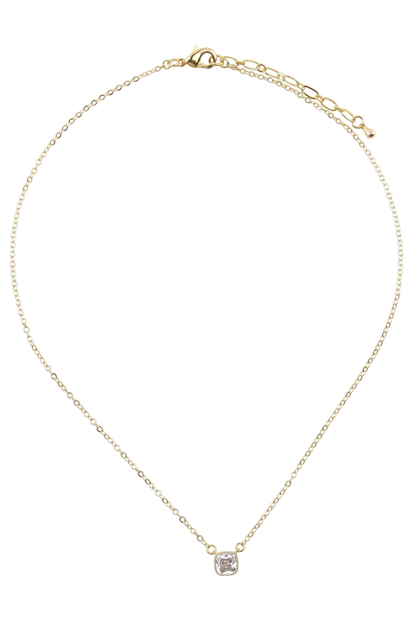  SOUTH MOON UNDER Single Square Cz Pendant Necklace
