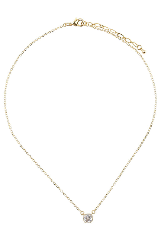  SOUTH MOON UNDER Single Square Cz Pendant Necklace