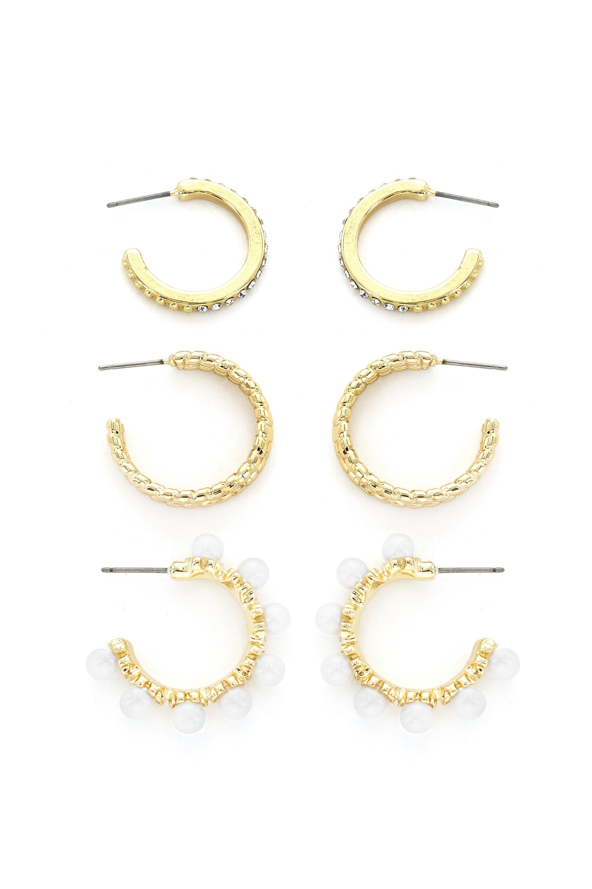  SOUTH MOON UNDER Set Of Three Hoop Earrings
