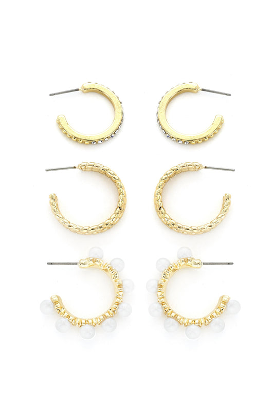 SOUTH MOON UNDER Set Of Three Hoop Earrings