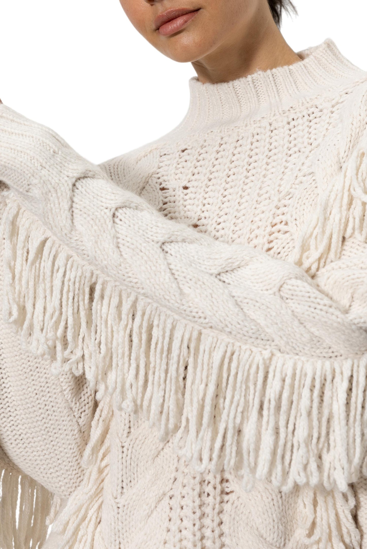  SANCTUARY Crafted Fringe Sweater