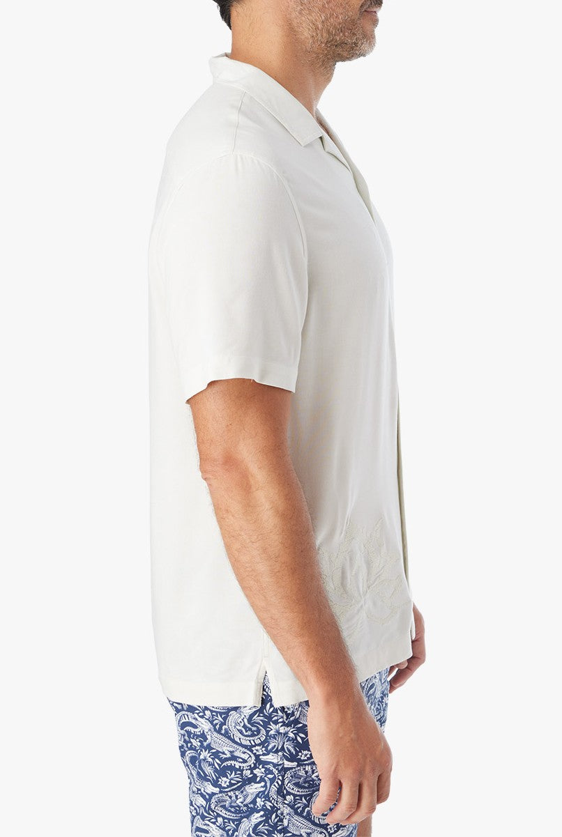  Fair Harbor The Marina Camp Shirt- White Lotus