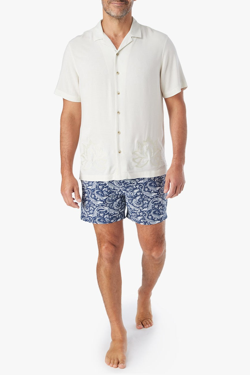  Fair Harbor The Marina Camp Shirt- White Lotus