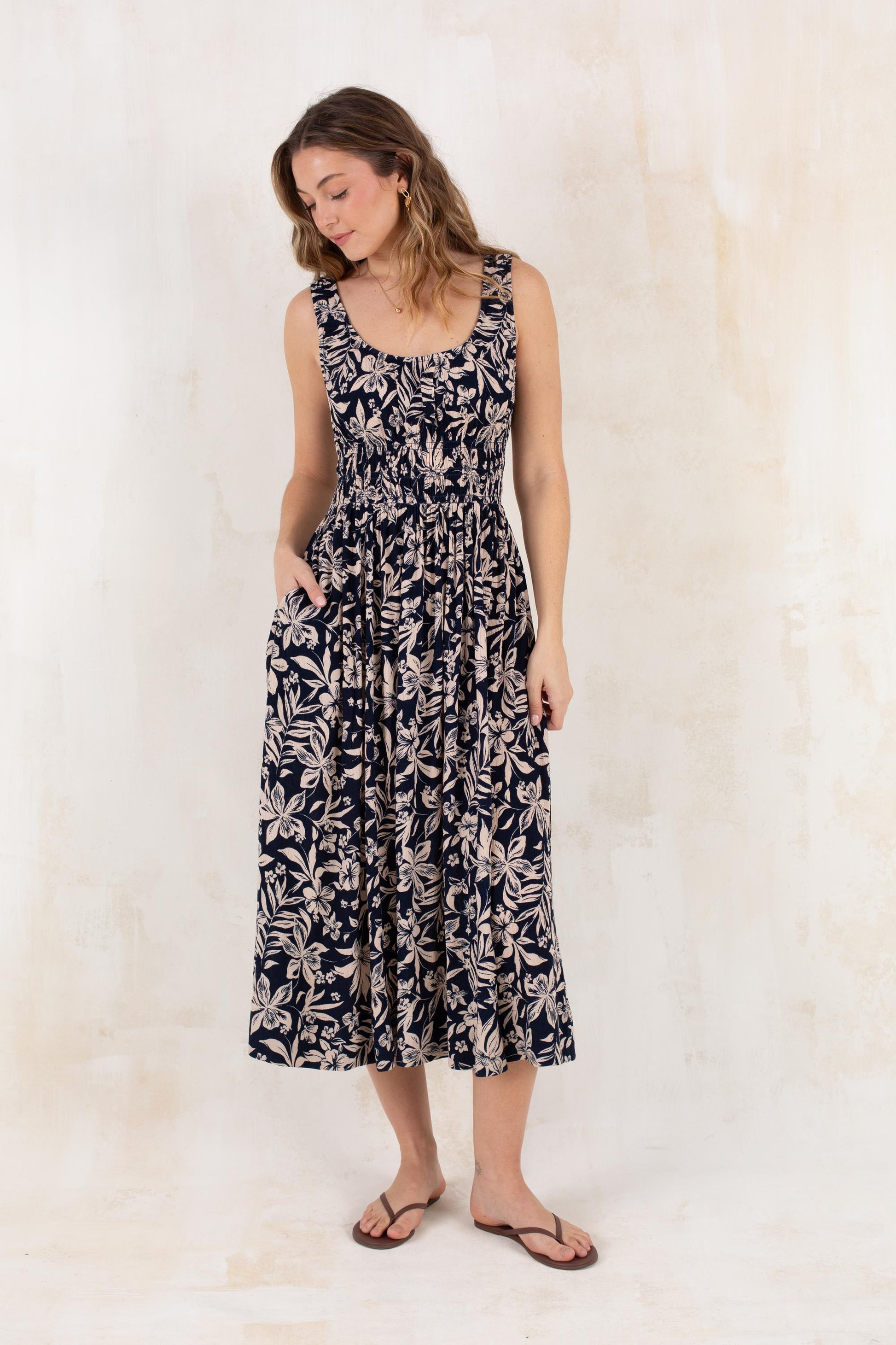  FAHERTY X SOUTH MOON UNDER Alisee Sunseeker Midi Dress