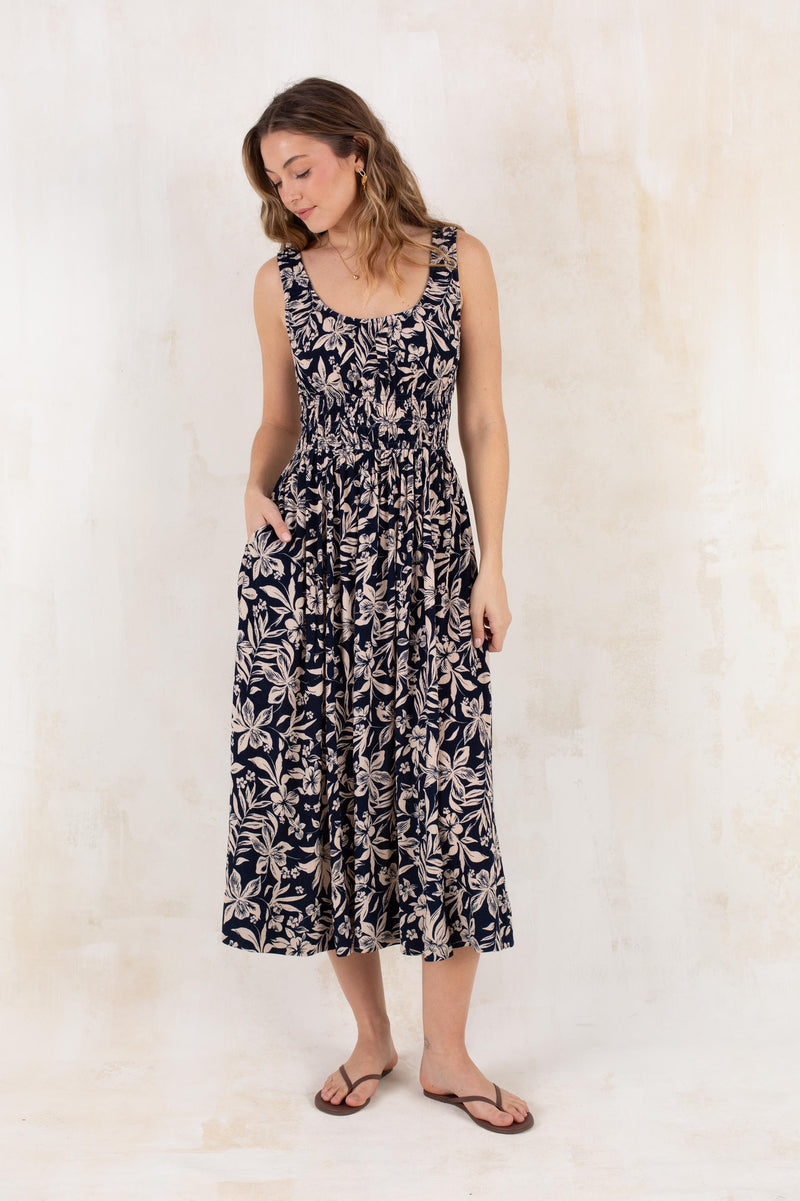  FAHERTY X SOUTH MOON UNDER Alisee Sunseeker Midi Dress