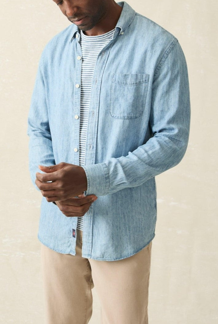  FAHERTY Tried And True Chambray Shirt