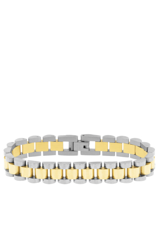  MARLYN SCHIFF Silver Gold Watch Bracelet