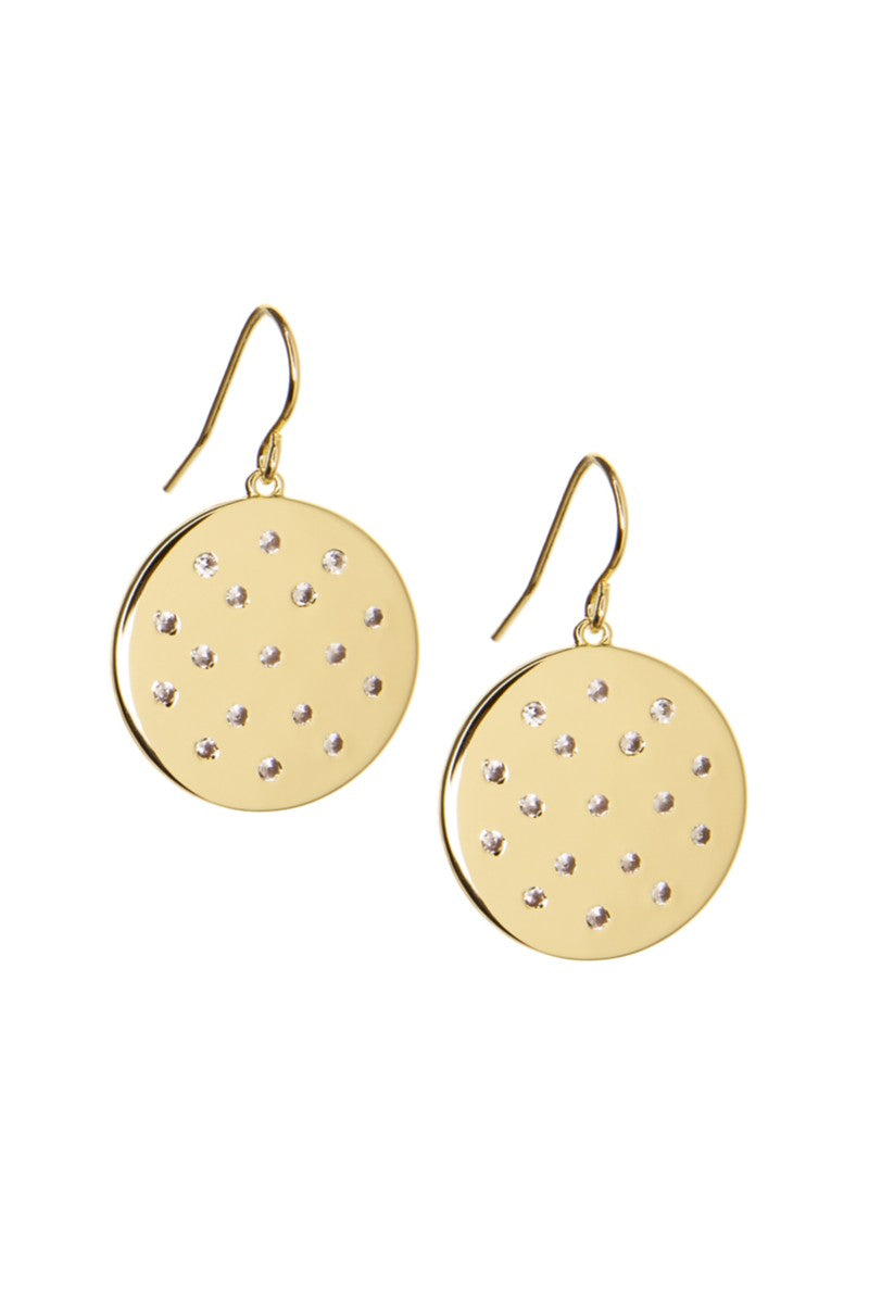  MARLYN SCHIFF Disc Earring With Crystal Detail And Fis