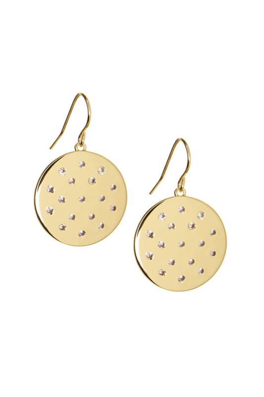  MARLYN SCHIFF Disc Earring With Crystal Detail And Fis