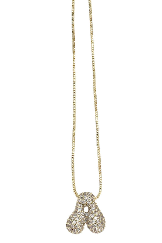  SOUTH MOON UNDER Pave Bubble Initial Necklace D