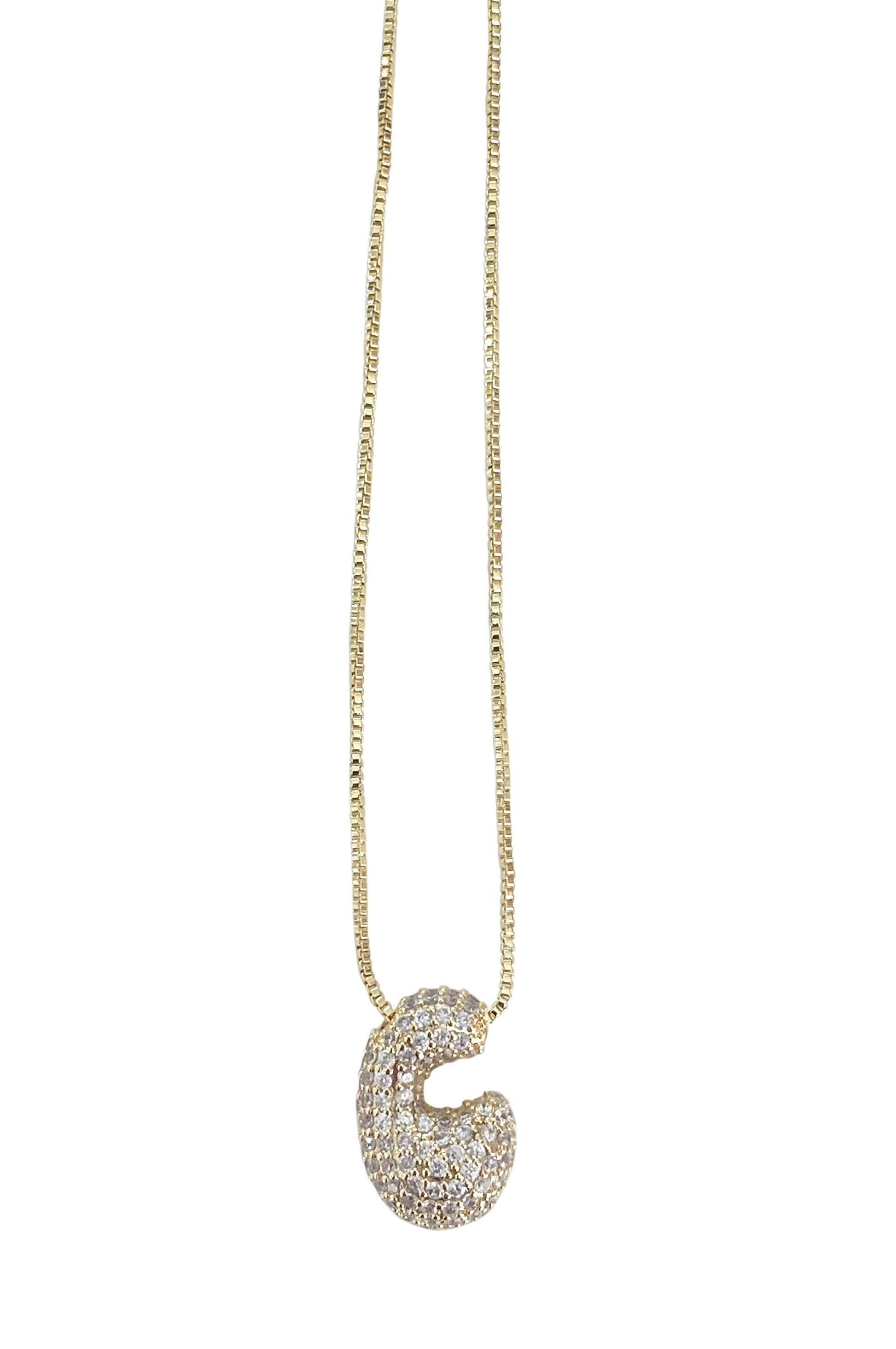  SOUTH MOON UNDER Pave Bubble Initial Necklace S
