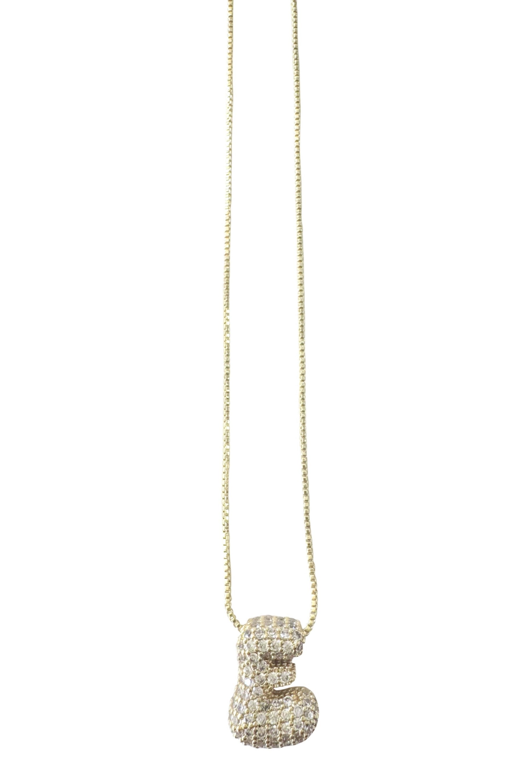  SOUTH MOON UNDER Pave Bubble Initial Necklace S