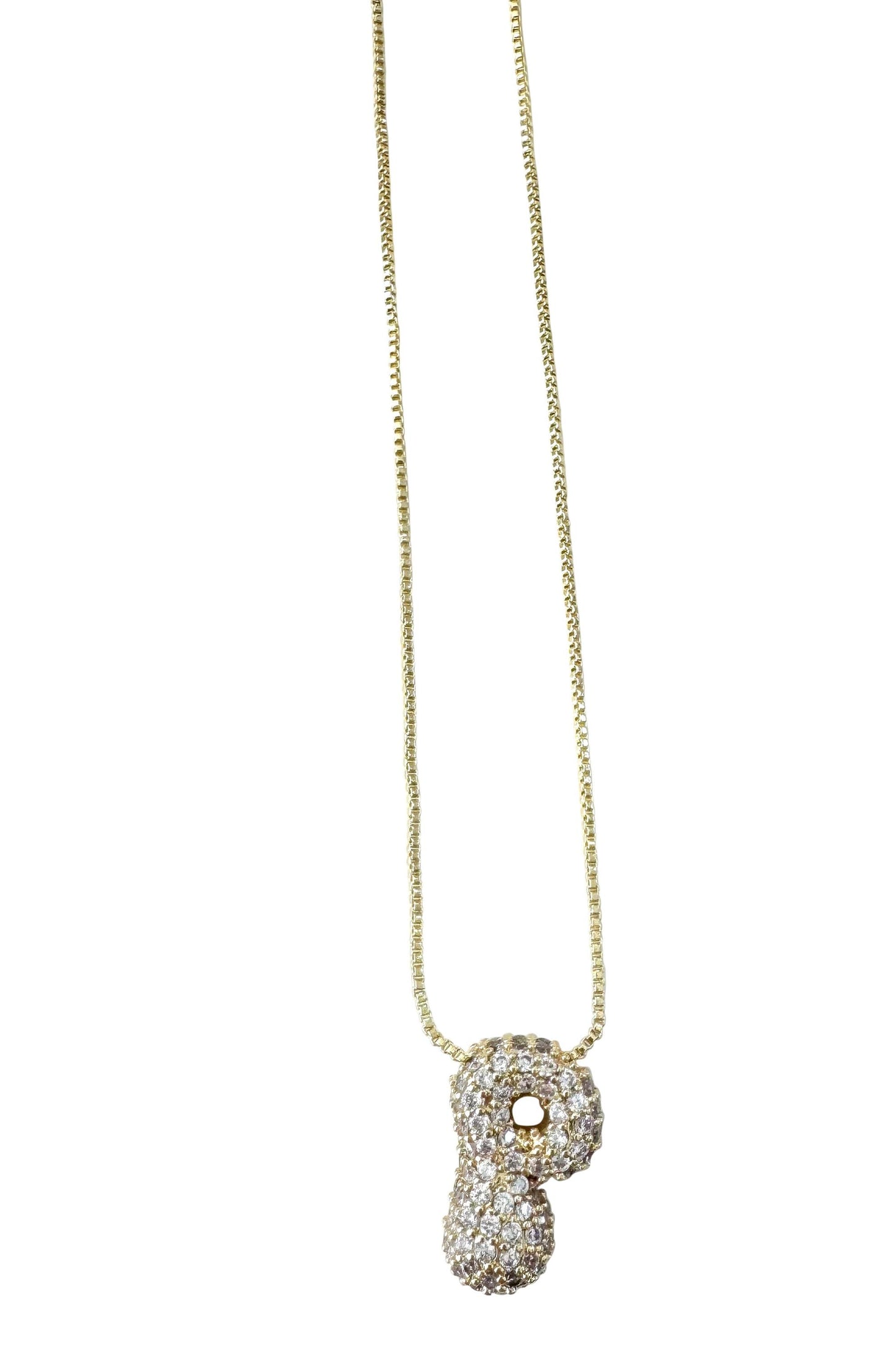  SOUTH MOON UNDER Pave Bubble Initial Necklace D