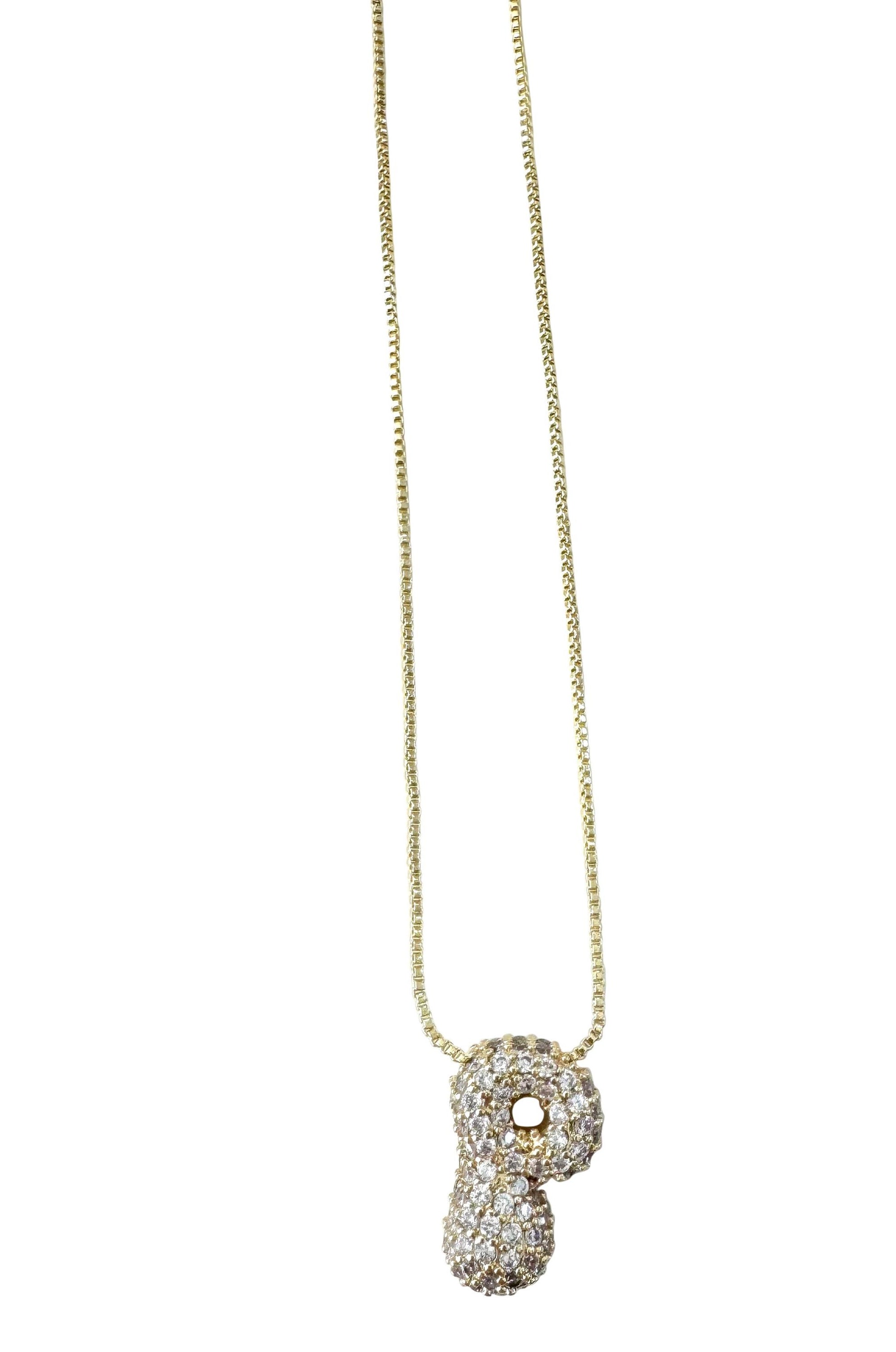  SOUTH MOON UNDER Pave Bubble Initial Necklace L
