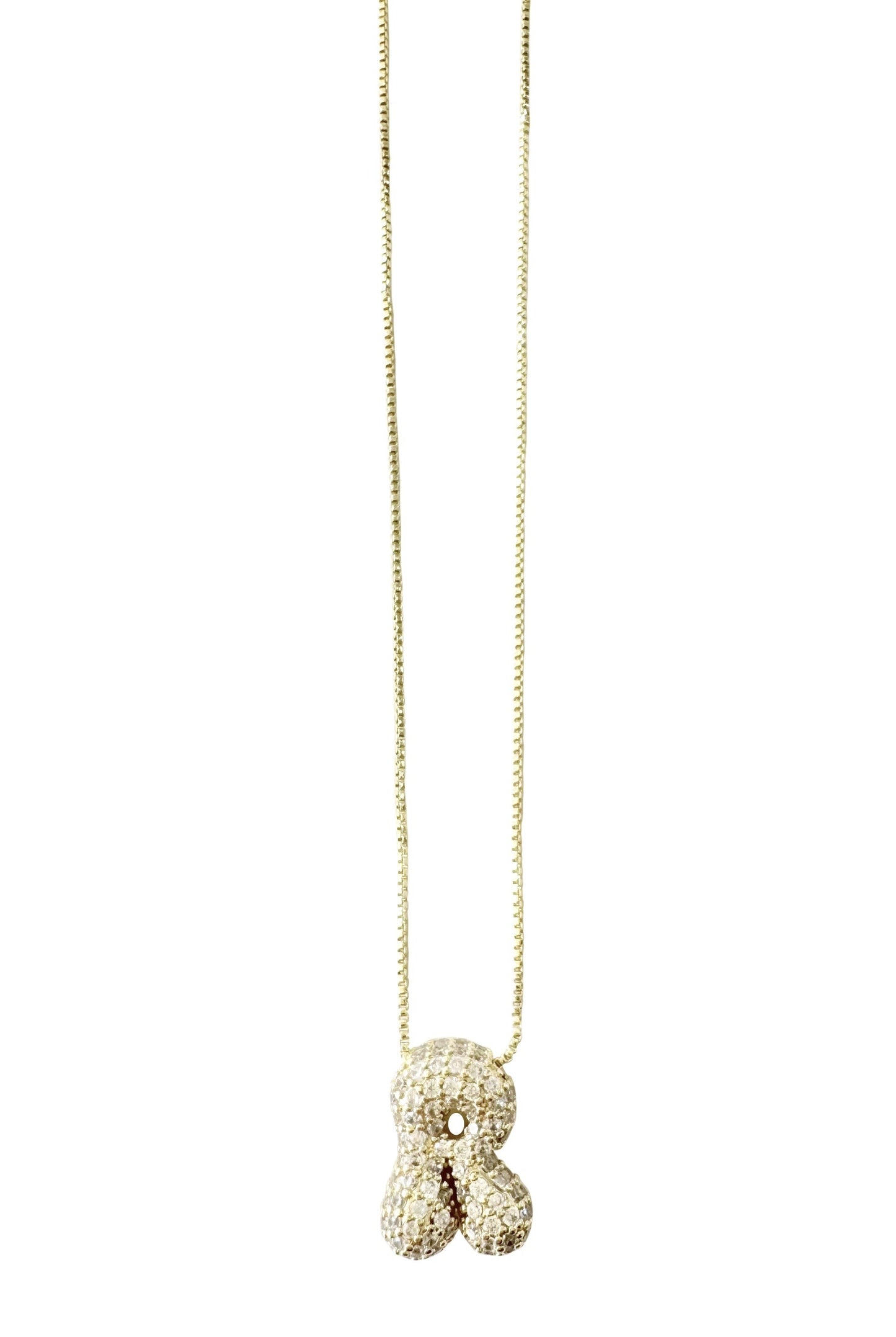  SOUTH MOON UNDER Pave Bubble Initial Necklace L