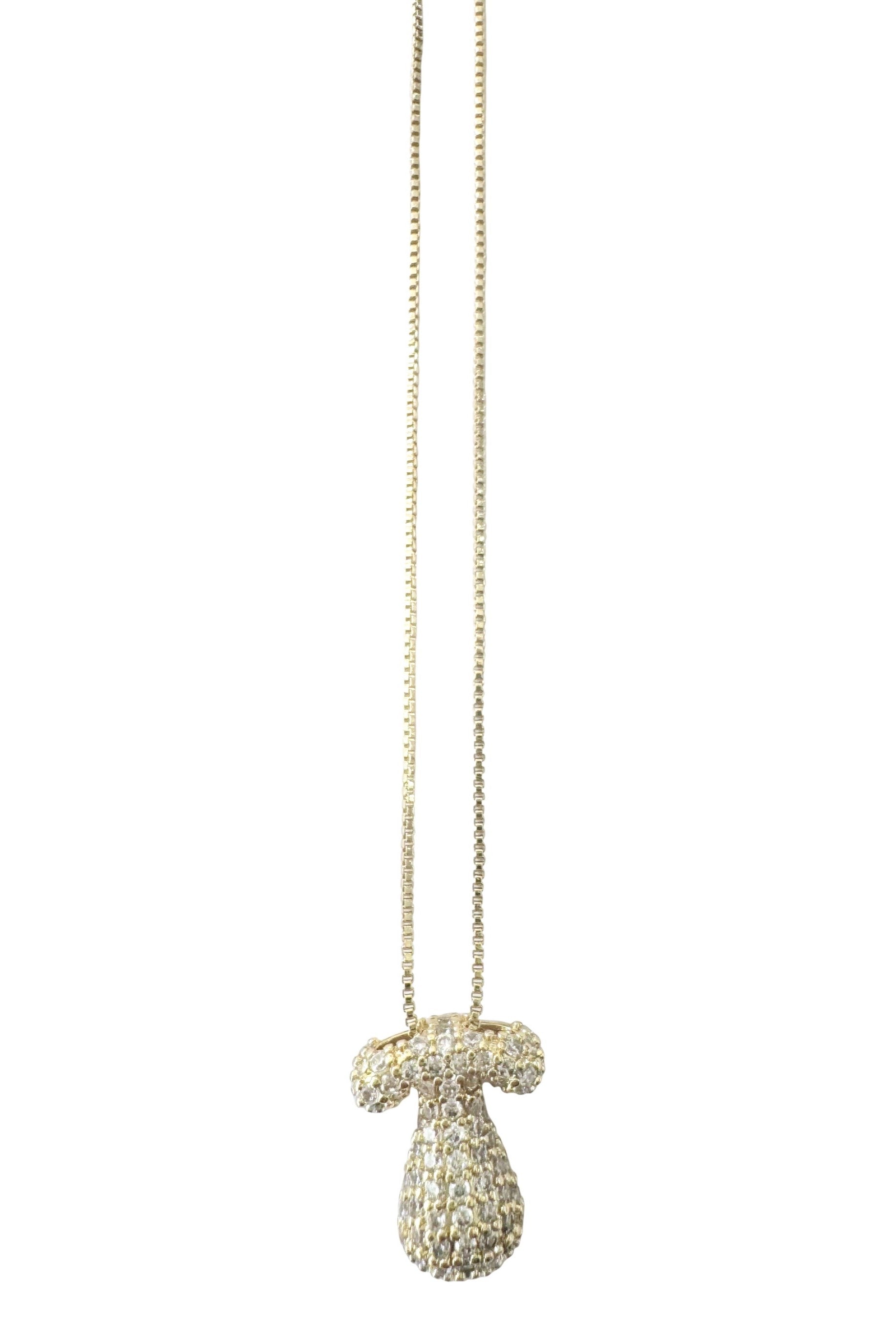  SOUTH MOON UNDER Pave Bubble Initial Necklace D
