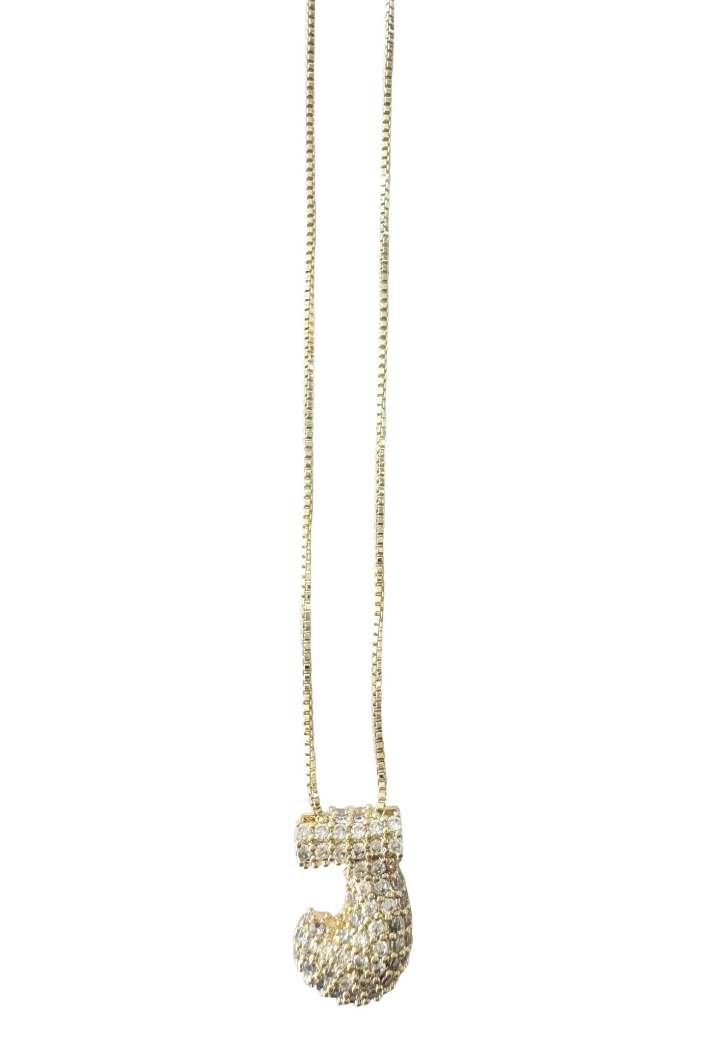  SOUTH MOON UNDER Pave Bubble Initial Necklace D