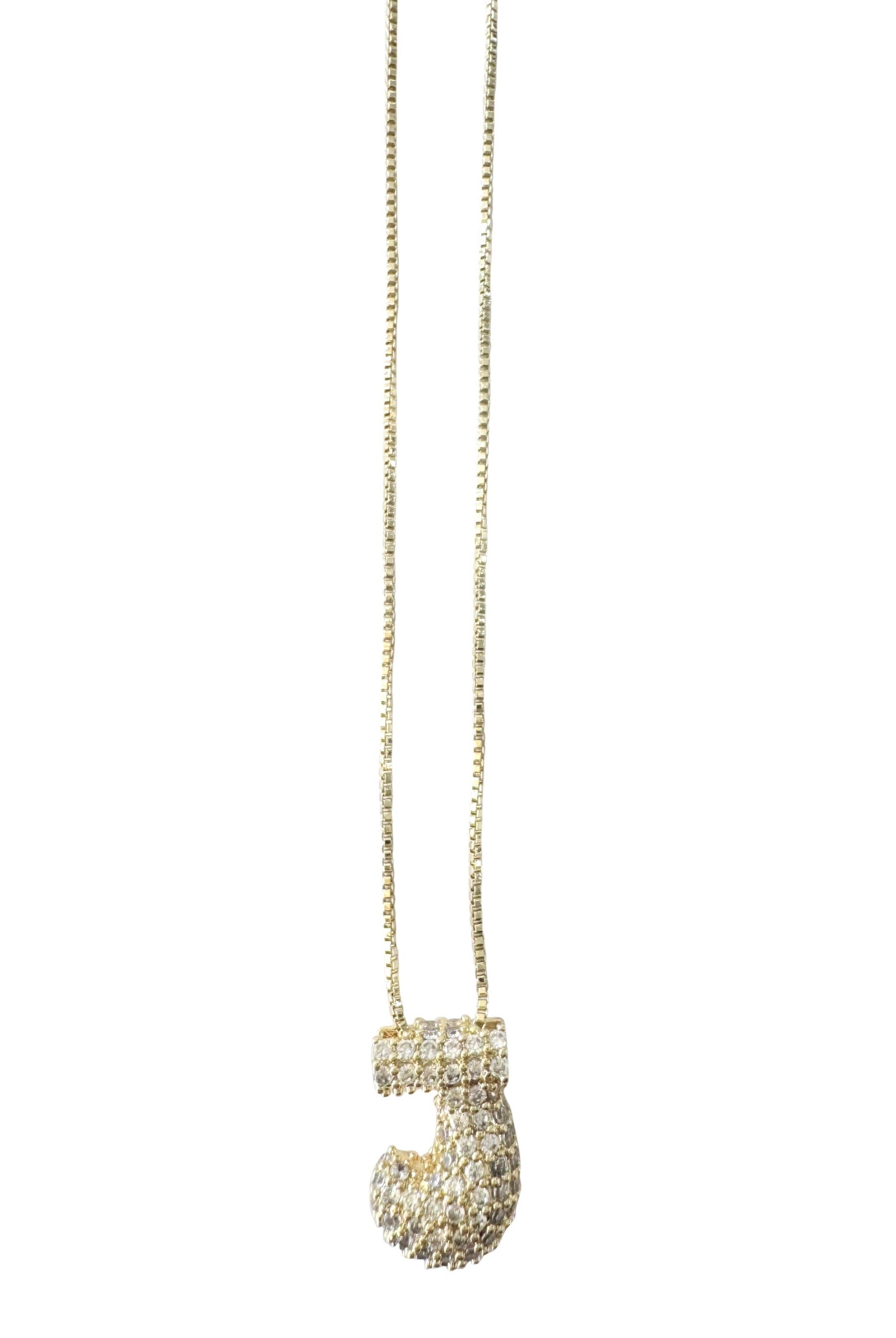  SOUTH MOON UNDER Pave Bubble Initial Necklace D