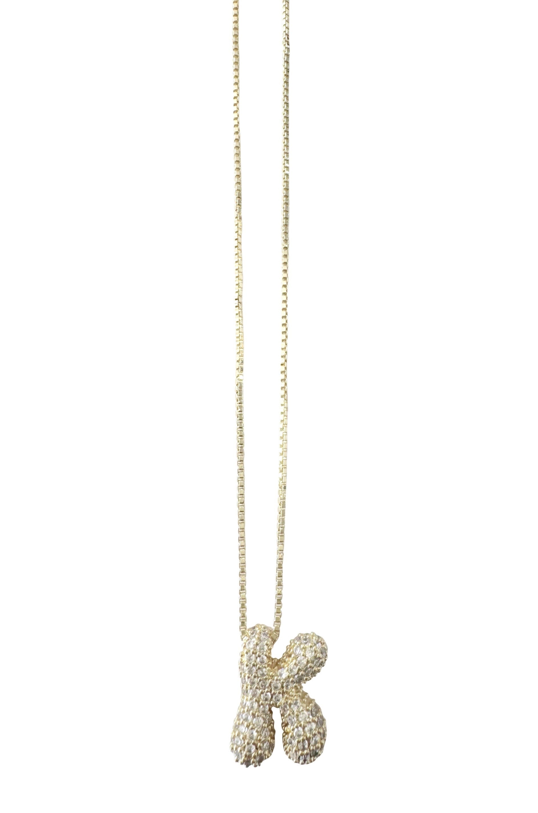  SOUTH MOON UNDER Pave Bubble Initial Necklace D