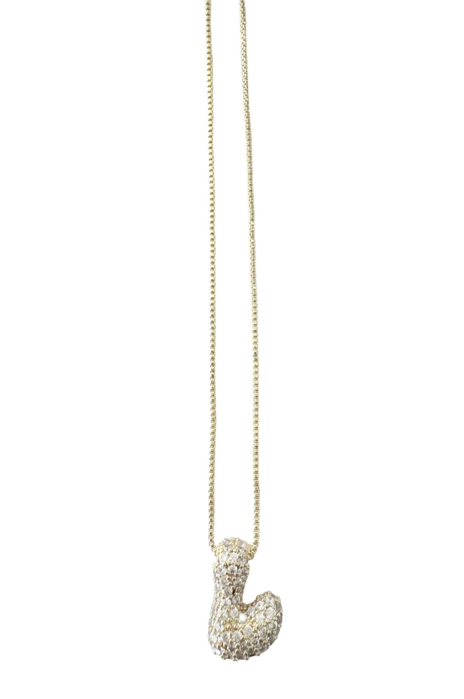  SOUTH MOON UNDER Pave Bubble Initial Necklace E