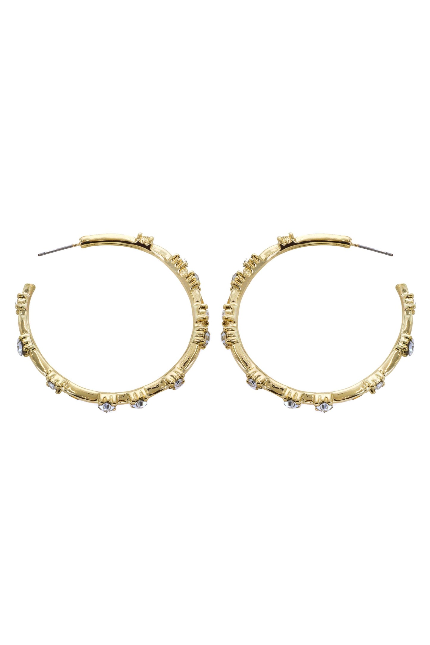  SOUTH MOON UNDER Gold Crystal Jewel Hoop Earrings