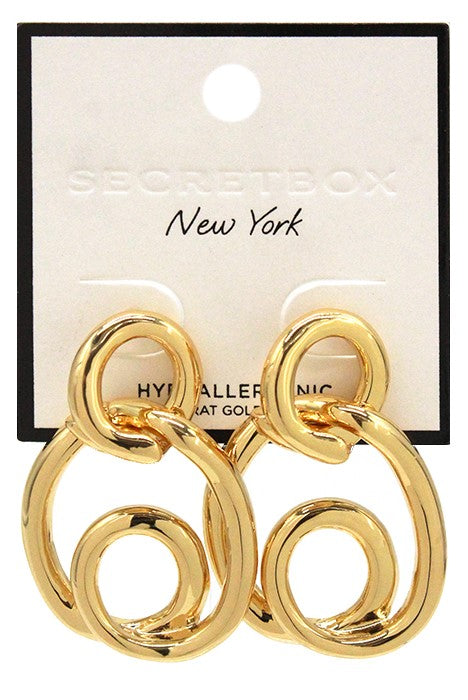  SECRET BOX Gold Dipped Twist Hoop