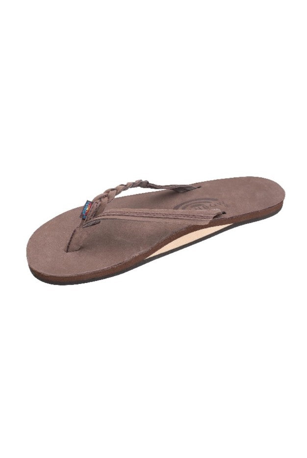  RAINBOW SANDALS Womens Flirty Braidy Single Layer Leather