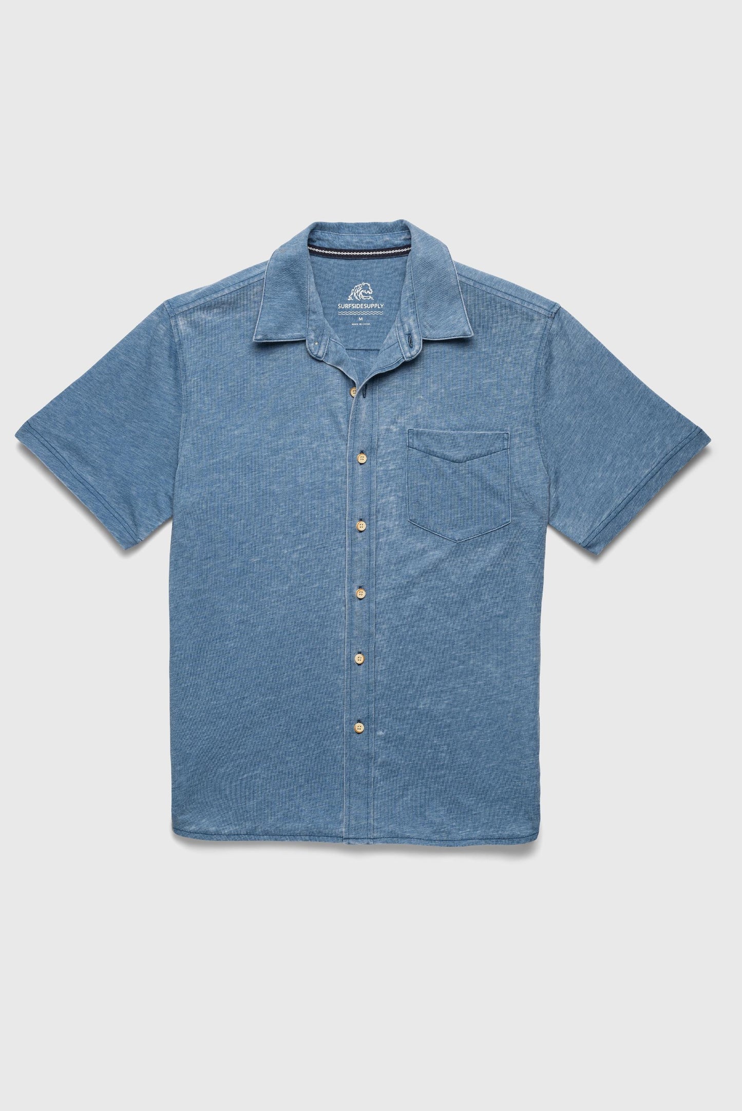  SURFSIDE SUPPLY COMP Tony Short Sleeve Burnout Button Up Shirt