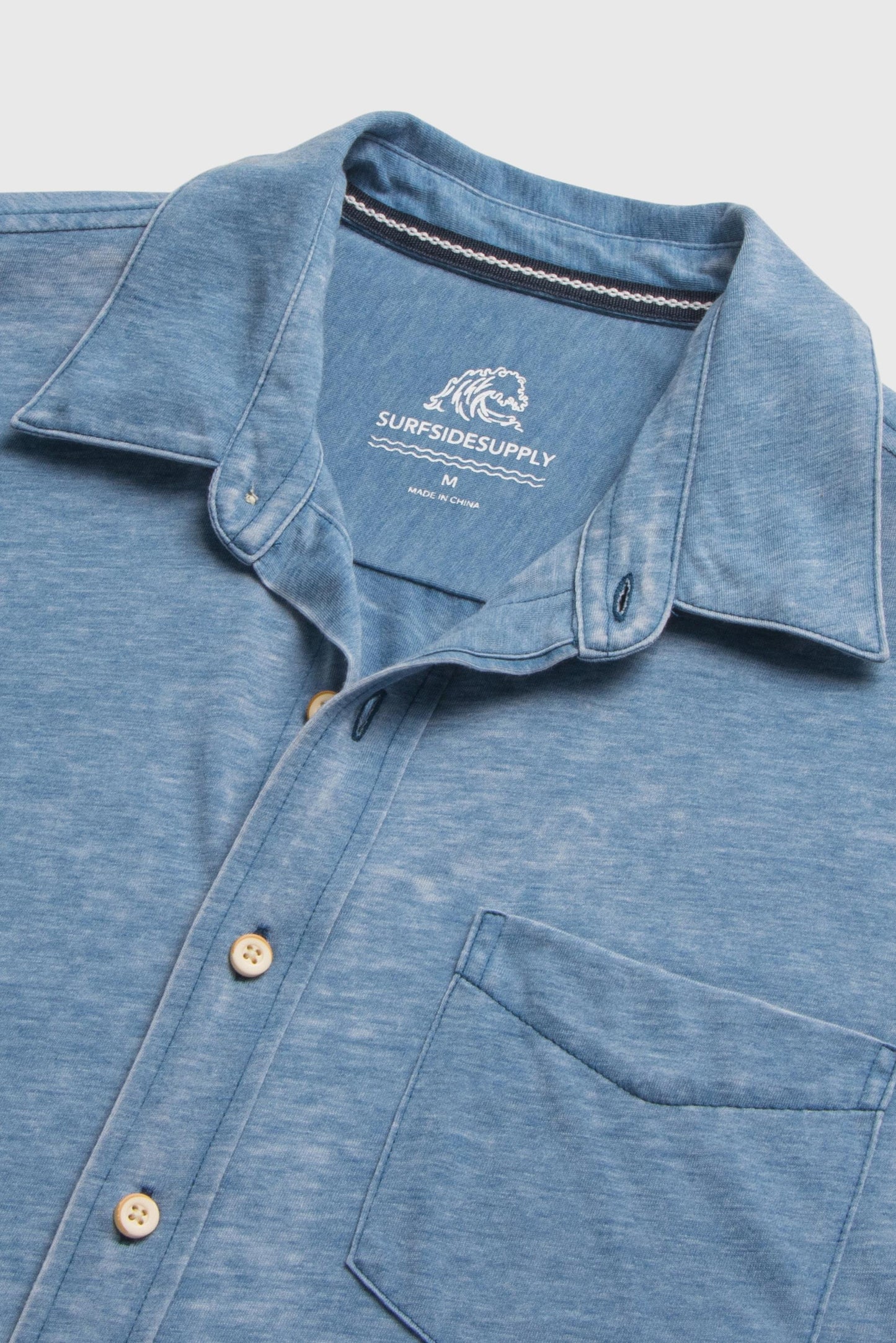  SURFSIDE SUPPLY COMP Tony Short Sleeve Burnout Button Up Shirt