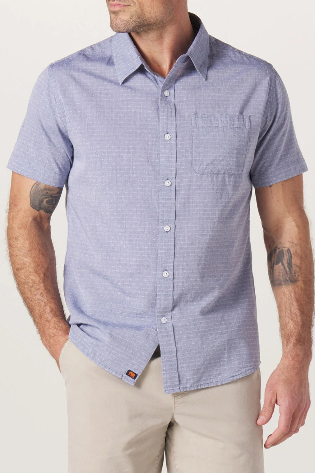  THE NORMAL BRAND Fresh Water Button Up Navy Pattern