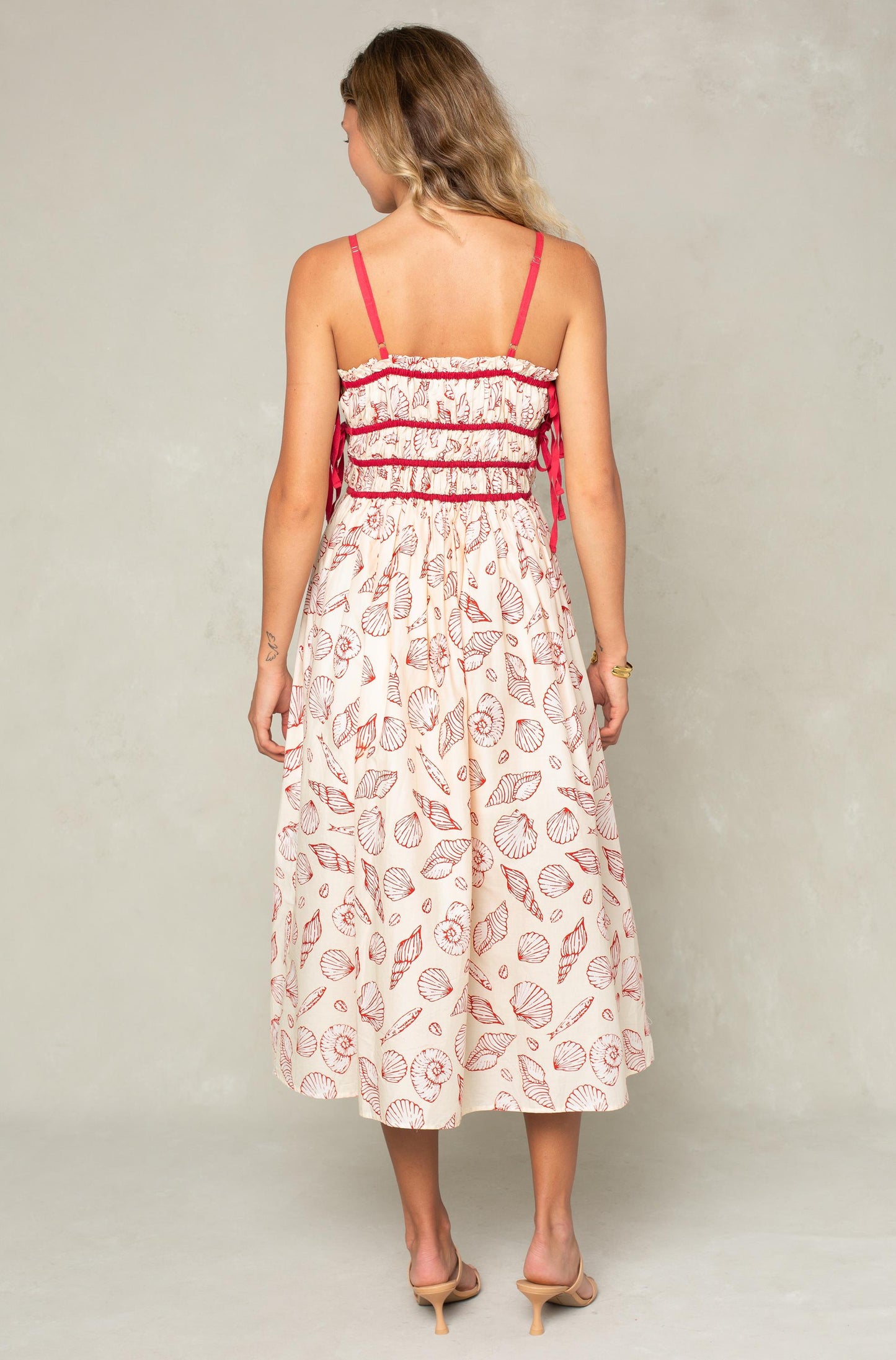  ISLA Shelly Side Tie Midi Dress