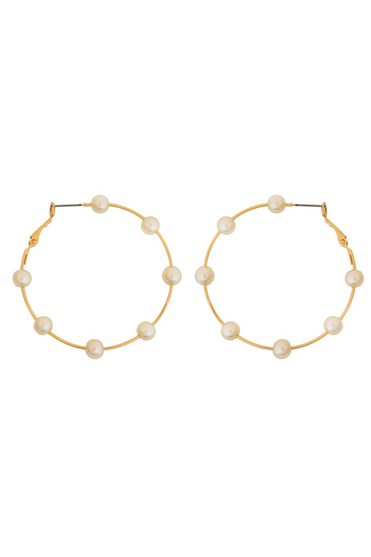  SOUTH MOON UNDER Satelite Pearl Hoop Earrings