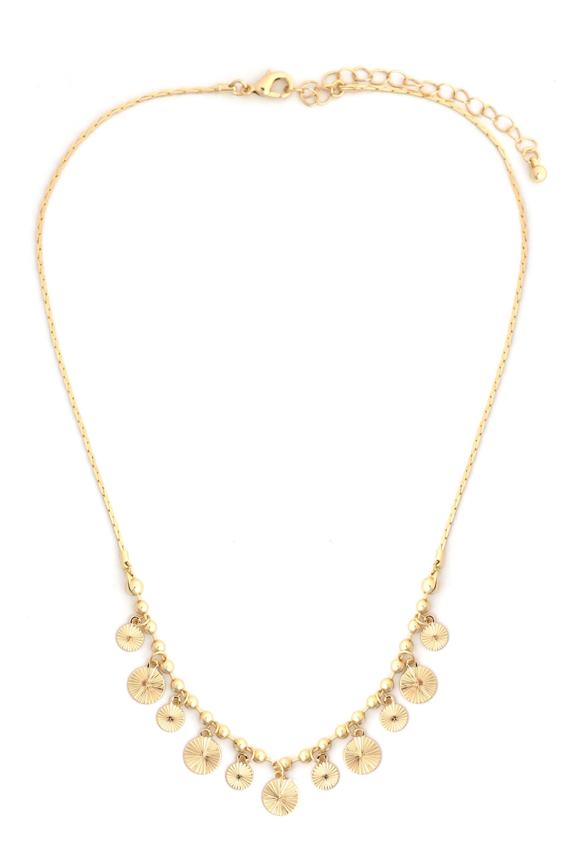  SOUTH MOON UNDER Text Coin Disk Neck With Lob Claw Closure