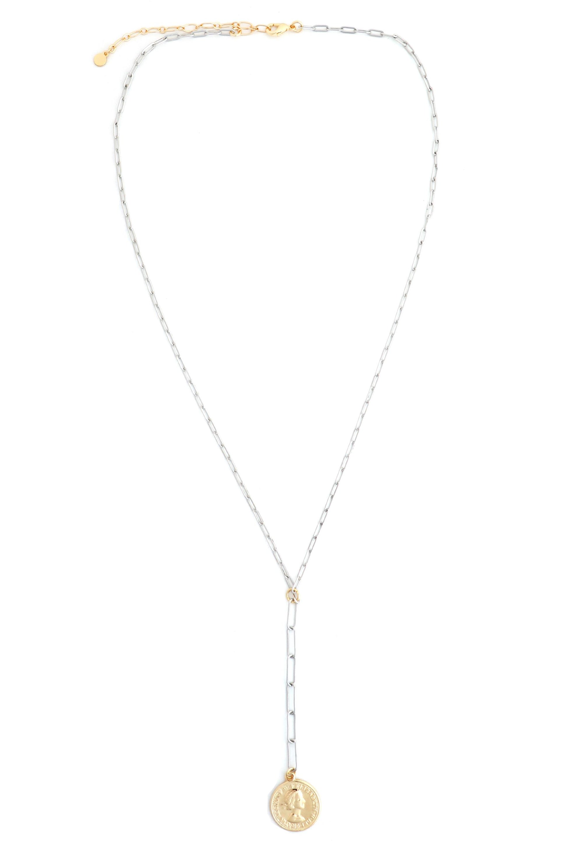  SOUTH MOON UNDER 22 In Necklace Twotone Chain With Coin Charm